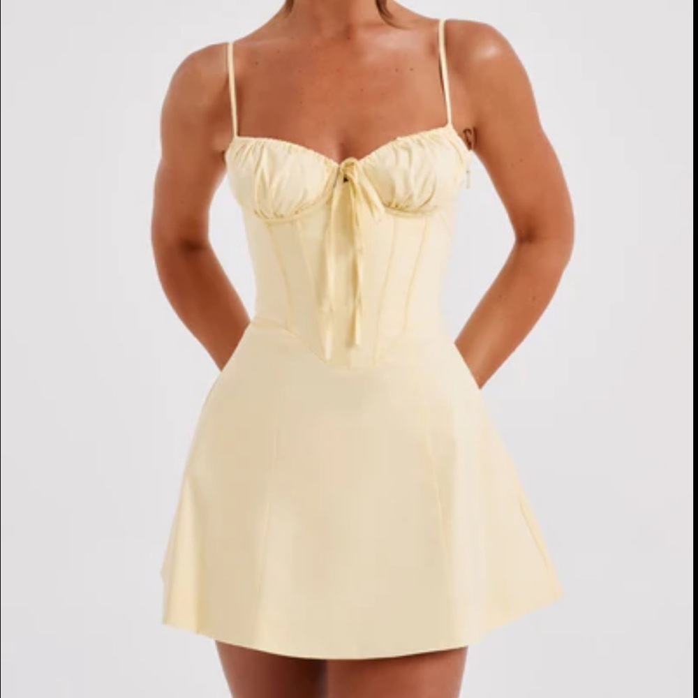 Babyboo Lacey Mini Dress Yellow Lemon Size Small